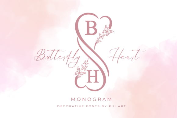 Butterfly Heart Monogram: Elevating Design with Elegant Typography