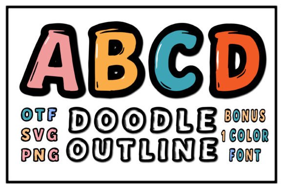 Doodle Outline: Elevating Creative Projects with Vibrant Color Fonts