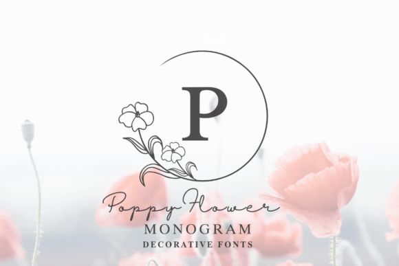 Evaluating Poppy Flower Monogram for Elegant Event Stationery