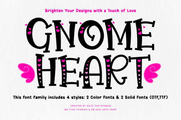 Gnome Heart: A Playful Font Family for Romantic and Cheerful Designs