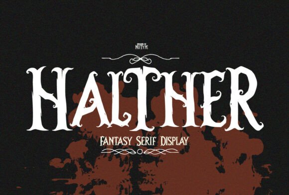 Halther Font: Gothic Elegance for Dark Design