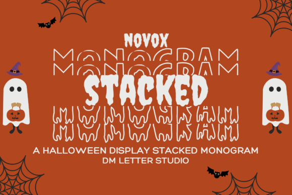 Novox Ghost Stacked Monogram: Integrating Spooky Typography into Creative Workflows